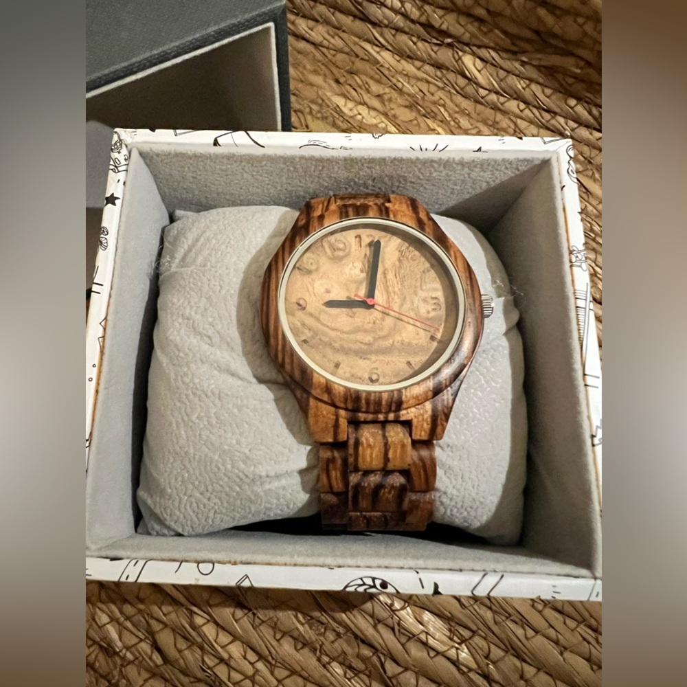 Treehut mens Zebrawood watch